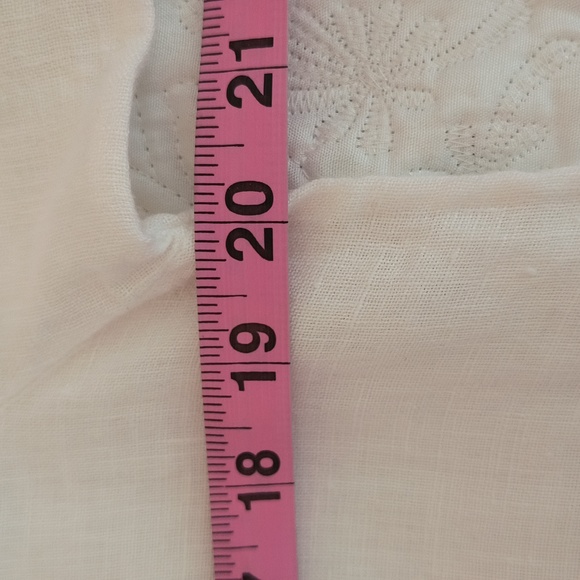 Terzo Millenno White short sleeve Linen Crochet Lace tunic top size M - Picture 10 of 12